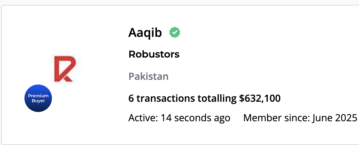 Flippa verified profile — $632,100 in transactions